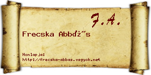 Frecska Abbás névjegykártya